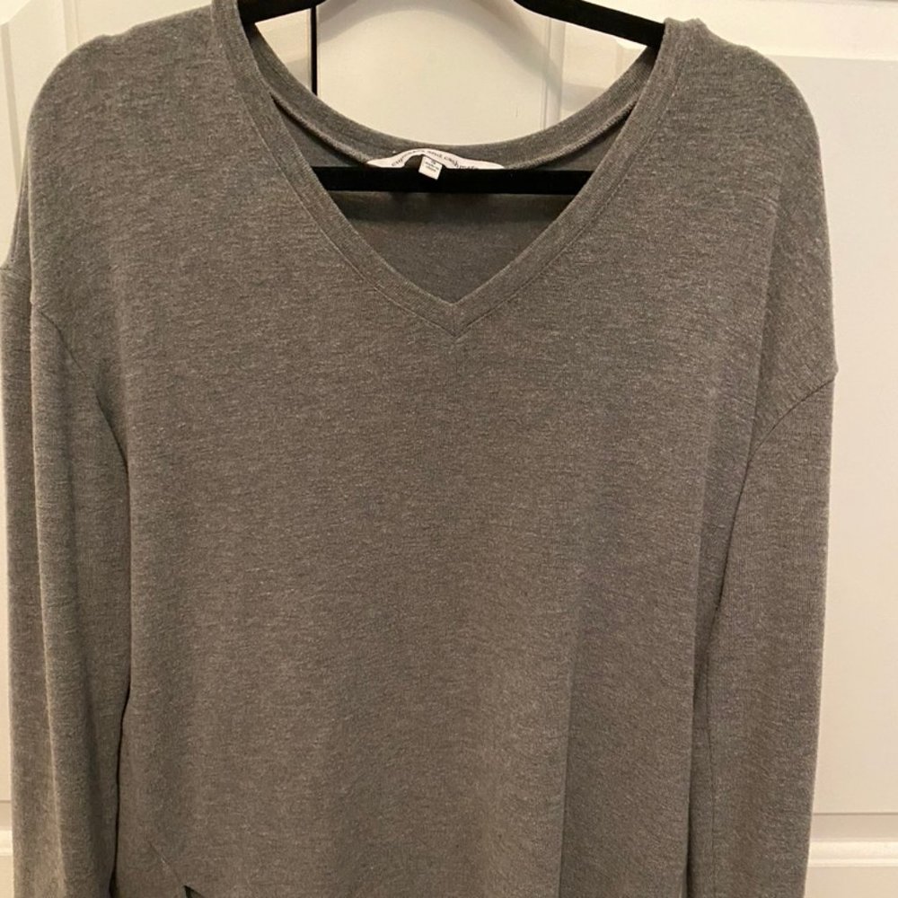 Gray V Neck Sweater
